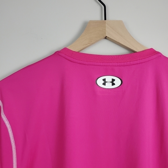 Under Armour Pink Fitted Short Sleeve Large - Picture 5 of 8